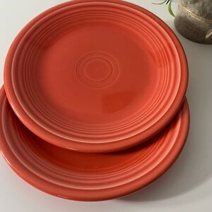 2 Fiestaware Persimmom Salad Plate Homer Laughlin Fiesta Kitchen Dinnerware